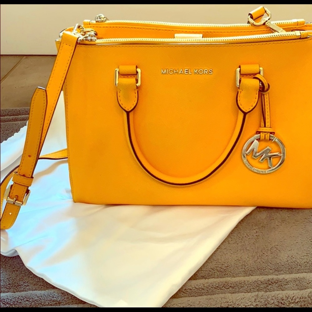 Michael Kors discontinued yellow Sutton Satchel
